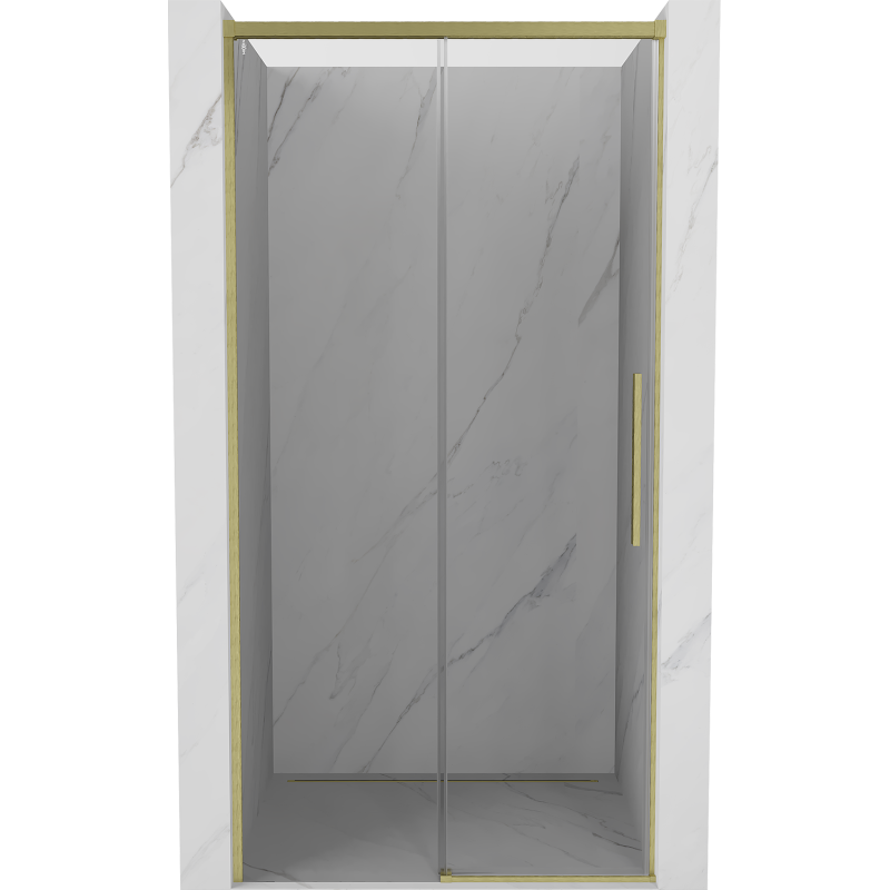 Mexen Rox portes de douche coulissantes 130 cm, transparentes, or brossé - 8C2-130-000-55-00