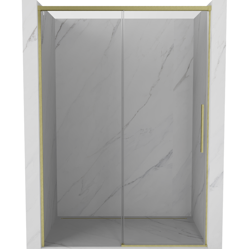 Mexen Rox portes de douche coulissantes 140 cm, transparentes, dorées brossées - 8C2-140-000-55-00
