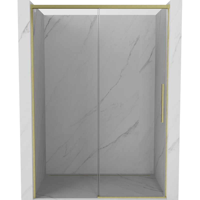 Mexen Rox porte de douche coulissante 155 cm, transparent, or brossé - 8C2-155-000-55-00