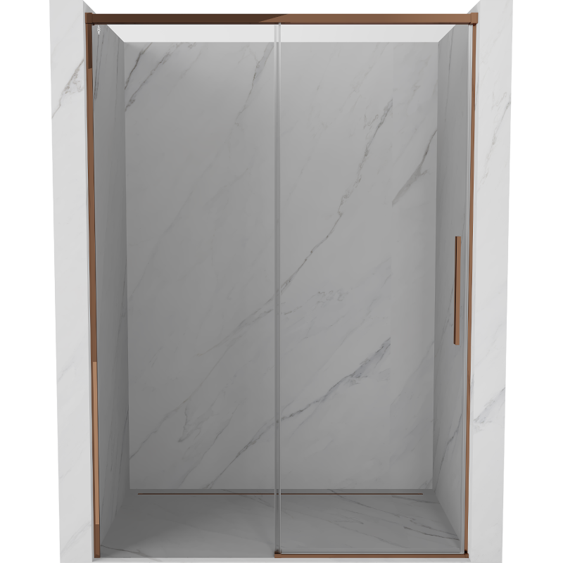 Mexen Rox portes de douche coulissantes 155 cm, transparent, or rose - 8C2-155-000-60-00