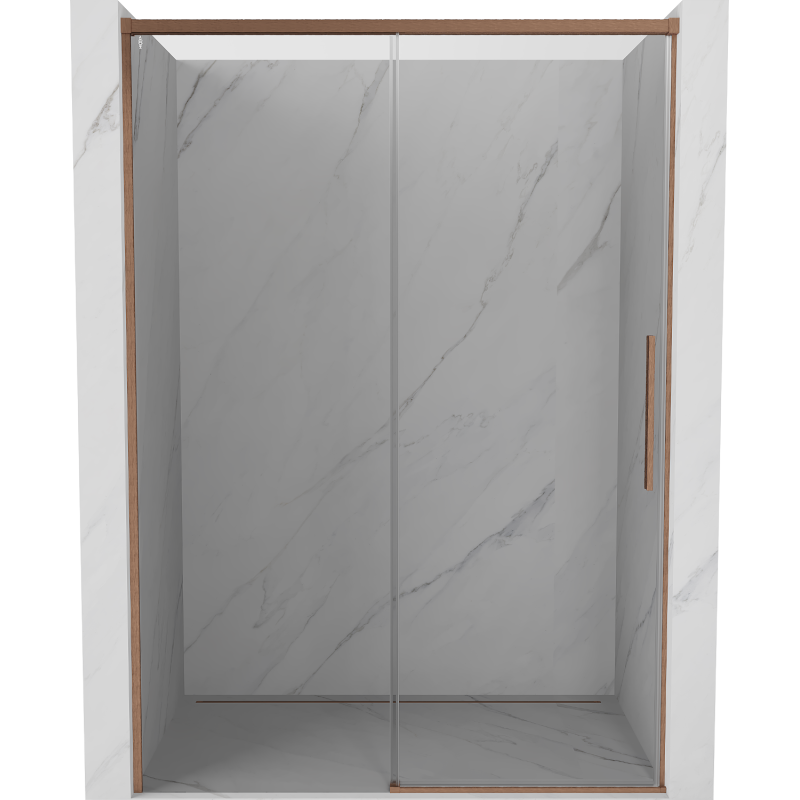 Mexen Rox porte de douche coulissante 140 cm, transparent, cuivre brossé - 8C2-140-000-65-00