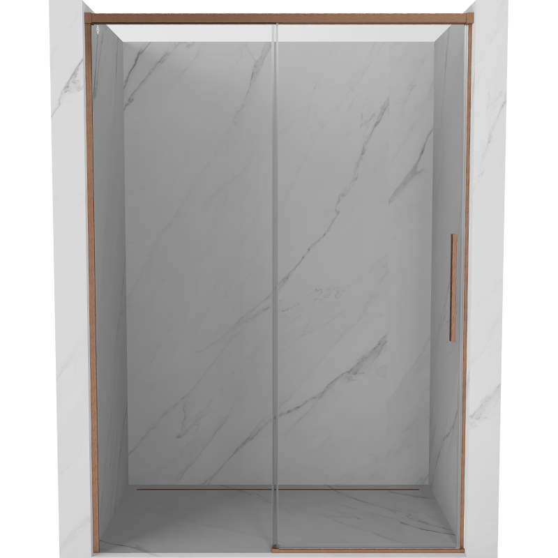 Mexen Rox portes de douche coulissantes 150 cm, transparent, cuivre brossé - 8C2-150-000-65-00