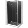 Mexen Lima cabine de douche pliante 90 x 110 cm, graphite, chrome + receveur Flat, blanc - 856-090-110-01-40-4010