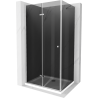 Mexen Lima cabine de douche pliante 100 x 70 cm, graphite, chrome + receveur Flat, blanc - 856-100-070-01-40-4010