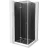 Mexen Lima cabine de douche pliante 100 x 100 cm, graphite, chrome + receveur Flat, blanc - 856-100-100-01-40-4010
