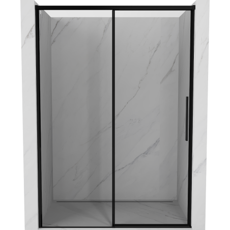 Mexen Rox porte de douche coulissante gauche 145 cm, cadre noir, noir - 8C2-145-000-70-70-L