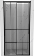 Mexen Rox porte de douche coulissante gauche 125 cm, grille noire, noir - 8C2-125-000-70-77-L