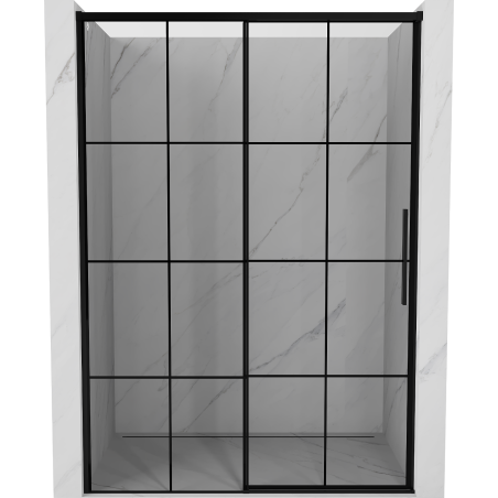 Mexen Rox porte de douche coulissante gauche 140 cm, grille noire, noir - 8C2-140-000-70-77-L