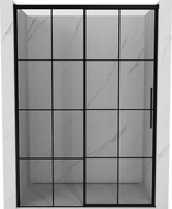 Mexen Rox porte de douche coulissante gauche 140 cm, grille noire, noir - 8C2-140-000-70-77-L