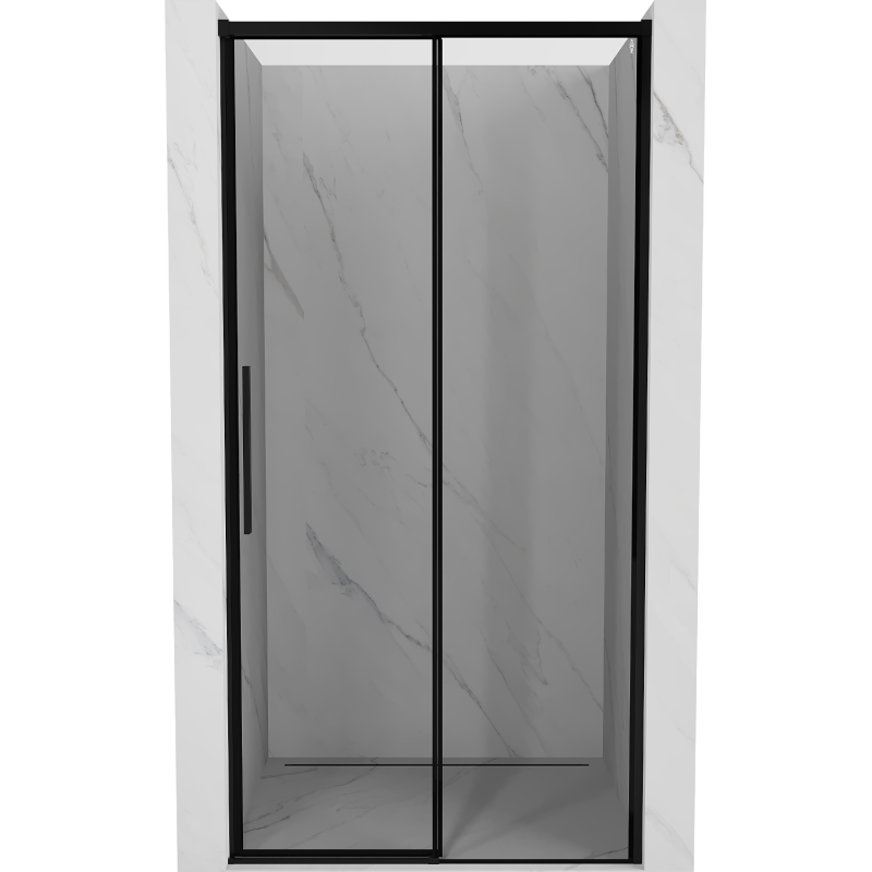 Mexen Rox porte de douche coulissante droite 115 cm, cadre noir, noir - 8C2-115-000-70-70-P