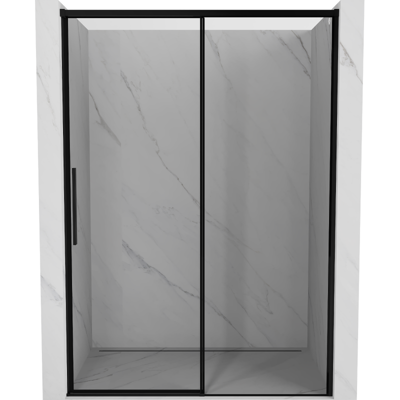 Mexen Rox porte de douche coulissante droite 140 cm, cadre noir, noir - 8C2-140-000-70-70-P