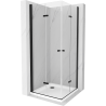 Mexen Lima Duo cabine de douche pliante 80 x 80 cm, transparent, noir + receveur Flat - 856-080-080-70-02-4010B