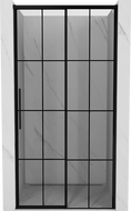 Mexen Rox porte de douche coulissante droite 125 cm, grille noire, noir - 8C2-125-000-70-77-P