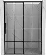 Mexen Rox porte de douche coulissante à droite 155 cm, grille noire, noir - 8C2-155-000-70-77-P