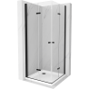 Mexen Lima Duo cabine de douche pliante 70 x 70 cm, transparent, noir + receveur plat - 856-070-070-70-02-4010B
