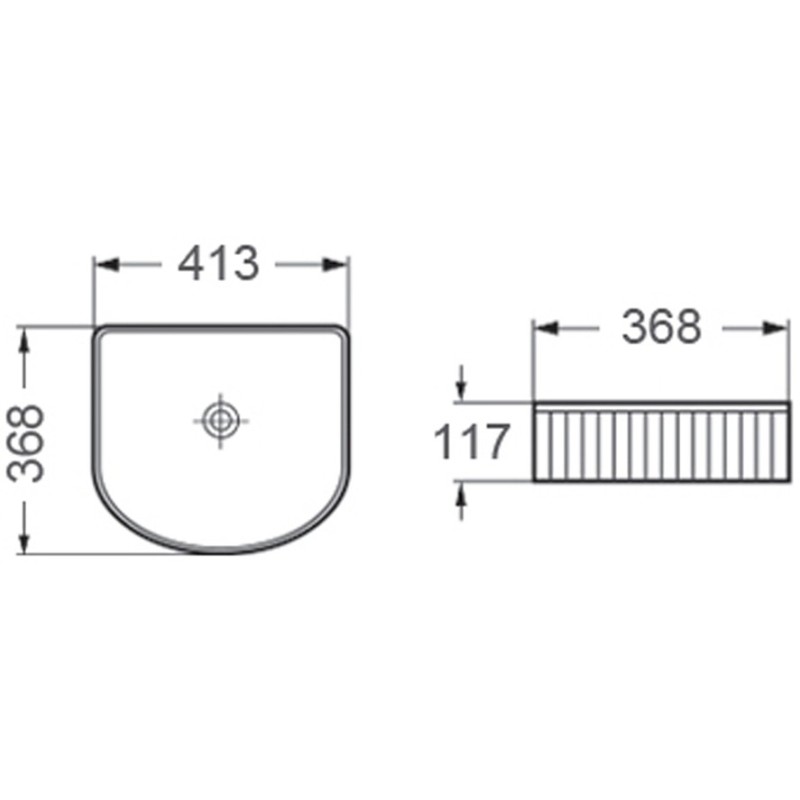 Mexen Grovo lavabo à poser rainuré 41 x 36 cm, noir mat - 22304285