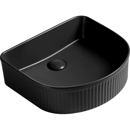 Mexen Grovo lavabo à poser rainuré 41 x 36 cm, noir mat - 22304285