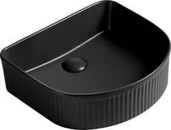 Mexen Grovo lavabo à poser rainuré 41 x 36 cm, noir mat - 22304285