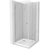 Mexen Lima Duo cabine de douche pliable 100 x 100 cm, transparent, chrome + receveur Flat - 856-100-100-01-02-4010