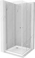 Mexen Lima Duo cabine de douche pliante 90 x 90 cm, transparent, chrome + receveur plat - 856-090-090-01-02-4010