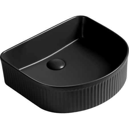 Mexen Grovo lavabo à poser cannelé 40 x 35 cm, noir mat - 22304085