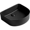 Mexen Grovo lavabo à poser cannelé 40 x 35 cm, noir mat - 22304085
