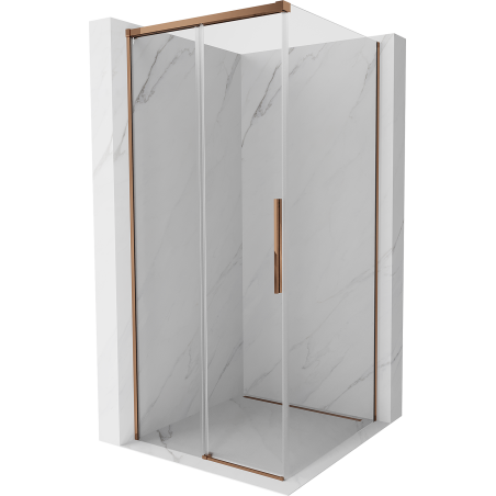 Mexen Rox cabine de douche coulissante 100 x 100 cm, transparent, or rose - 8C2-100-100-60-00