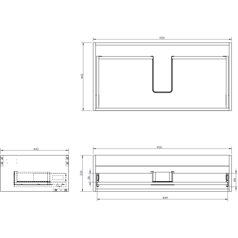 Mexen Orio armoire de salle de bains 90 cm avec lavabo Vela, 1 tiroir, blanc mat - 91A10-09023-1-BF01-W23M01