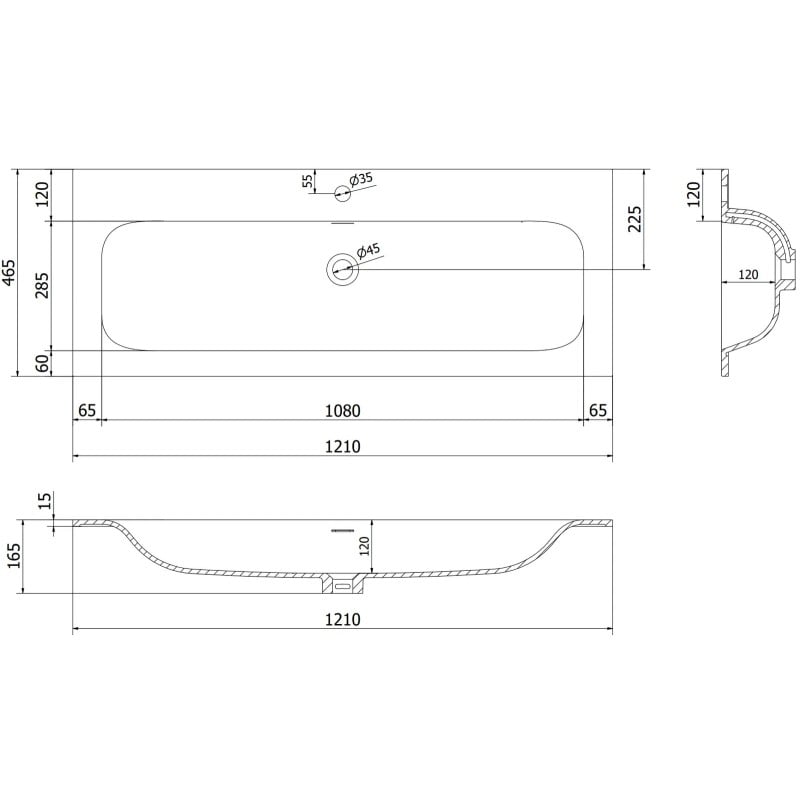 Mexen Orio meuble de salle de bain 120 cm avec lavabo Vela, 1 tiroir, blanc brillant - 91A10-12023-1-BF00-W23M00