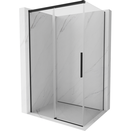 Mexen Rox cabine de douche coulissante 140 x 85 cm, transparente, noire - 8C2-140-085-70-00
