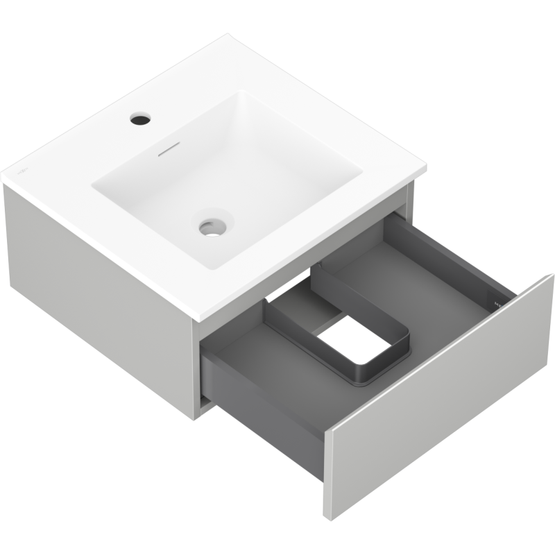 Mexen Orio meuble de salle de bain 50 cm avec lavabo Otis, 1 tiroir, gris mat/blanc mat - 91A10-05023-1-BF62-W18M01