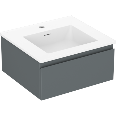 Mexen Orio armoire de salle de bains 50 cm avec lavabo Otis, 1 tiroir, graphite mat/blanc mat - 91A10-05023-1-BF66-W18M01