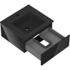 Mexen Orio meuble de salle de bains 50 cm avec lavabo Otis, 1 tiroir, noir brillant/noir mat - 91A10-05023-1-BF70-W18M71
