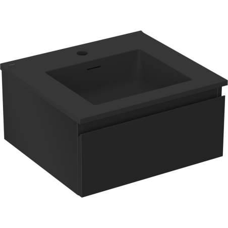 Mexen Orio meuble de salle de bain 50 cm avec lavabo Otis, 1 tiroir, noir mat - 91A10-05023-1-BF71-W18M71