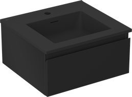 Mexen Orio meuble de salle de bain 50 cm avec lavabo Otis, 1 tiroir, noir mat - 91A10-05023-1-BF71-W18M71