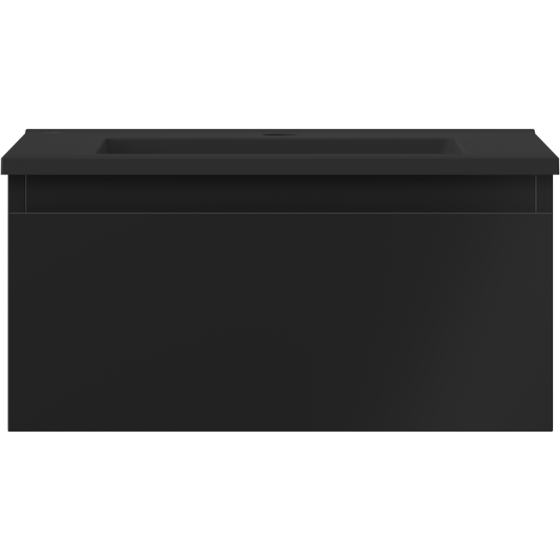 Mexen Orio armoire de salle de bain 50 cm avec lavabo Otis, 1 tiroir, noir mat - 91A10-05023-1-BF71-W18M71