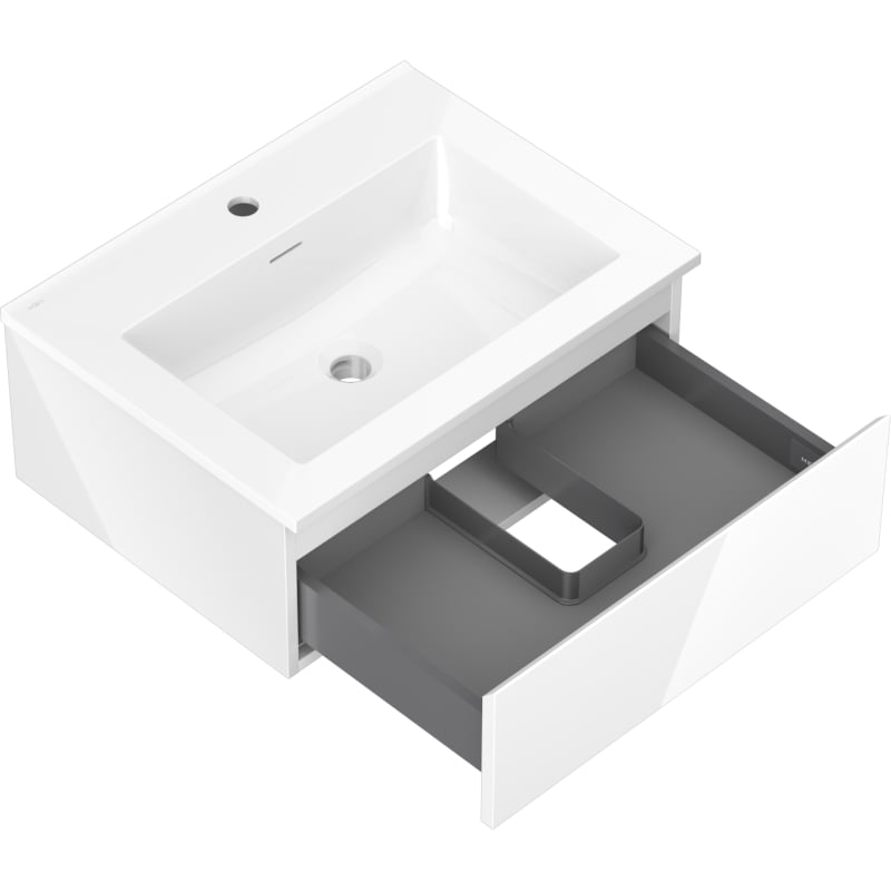 Mexen Orio meuble de salle de bain 60 cm avec lavabo Otis, 1 tiroir, blanc brillant - 91A10-06023-1-BF00-W18M00