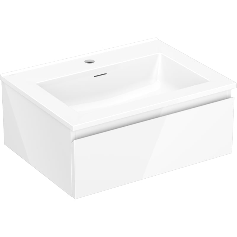 Mexen Orio meuble de salle de bain 60 cm avec lavabo Otis, 1 tiroir, blanc brillant - 91A10-06023-1-BF00-W18M00