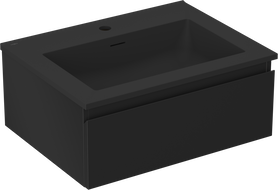 Mexen Orio armoire de salle de bain 60 cm avec lavabo Otis, 1 tiroir, noir mat - 91A10-06023-1-BF71-W18M71