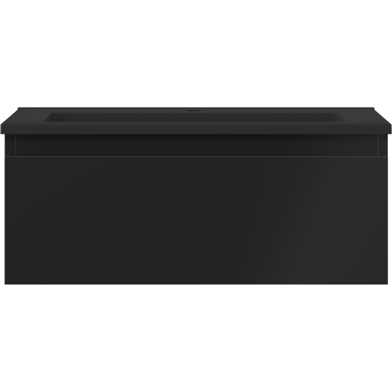 Mexen Orio armoire de salle de bain 60 cm avec lavabo Otis, 1 tiroir, noir mat - 91A10-06023-1-BF71-W18M71