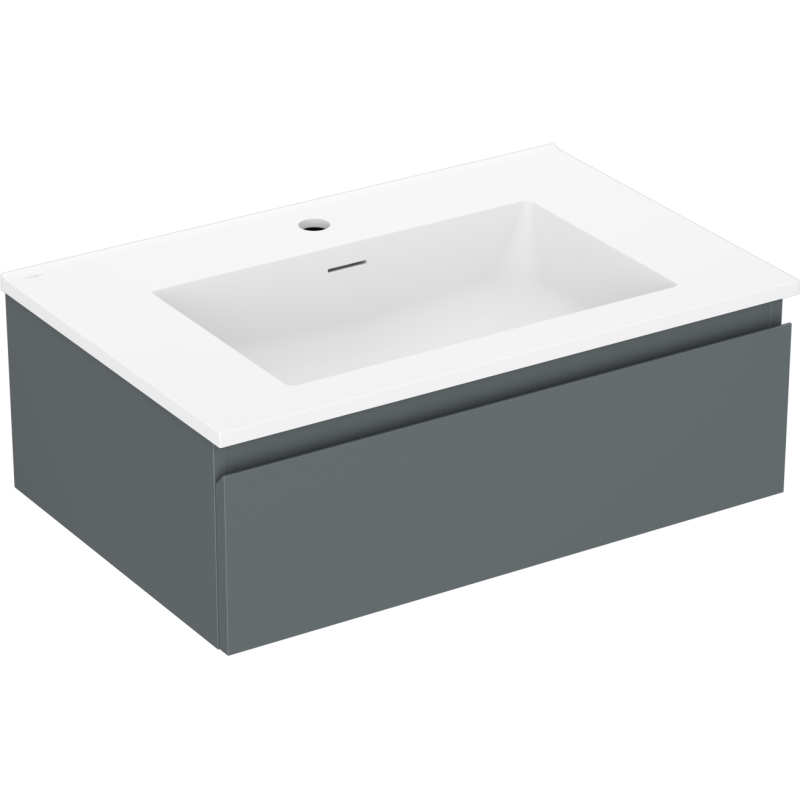 Mexen Orio meuble de salle de bain 70 cm avec lavabo Otis, 1 tiroir, graphite mat/blanc mat - 91A10-07023-1-BF66-W18M01