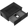 Mexen Orio armoire de salle de bain 70 cm avec lavabo Otis, 1 tiroir, brillant noir/mat noir - 91A10-07023-1-BF70-W18M71