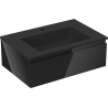 Mexen Orio armoire de salle de bain 70 cm avec lavabo Otis, 1 tiroir, brillant noir/mat noir - 91A10-07023-1-BF70-W18M71