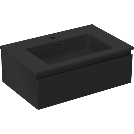 Mexen Orio armoire de salle de bain 70 cm avec lavabo Otis, 1 tiroir, noir mat - 91A10-07023-1-BF71-W18M71
