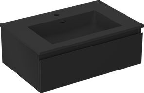 Mexen Orio armoire de salle de bain 70 cm avec lavabo Otis, 1 tiroir, noir mat - 91A10-07023-1-BF71-W18M71