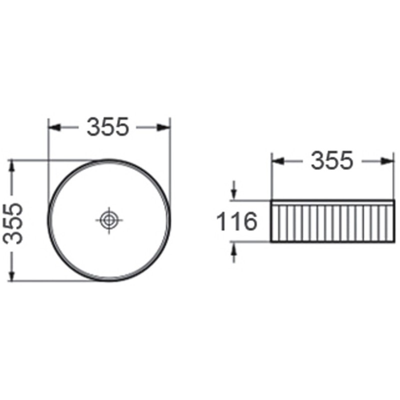 Mexen Grovo vasque à poser cannelée 35 x 35 cm, blanche - 22303500