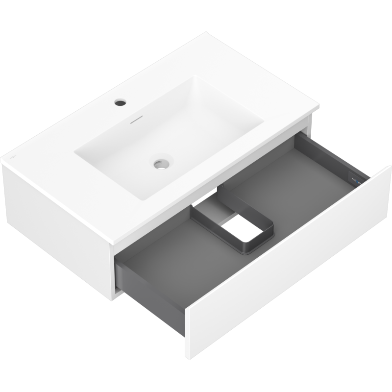 Mexen Orio armoire de salle de bain 80 cm avec lavabo Otis, 1 tiroir, blanc mat - 91A10-08023-1-BF01-W18M01