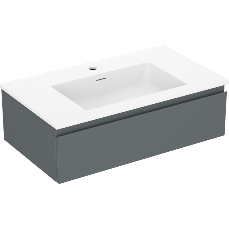 Mexen Orio armoire de salle de bain 80 cm avec lavabo Otis, 1 tiroir, graphite mat/blanc mat - 91A10-08023-1-BF66-W18M01