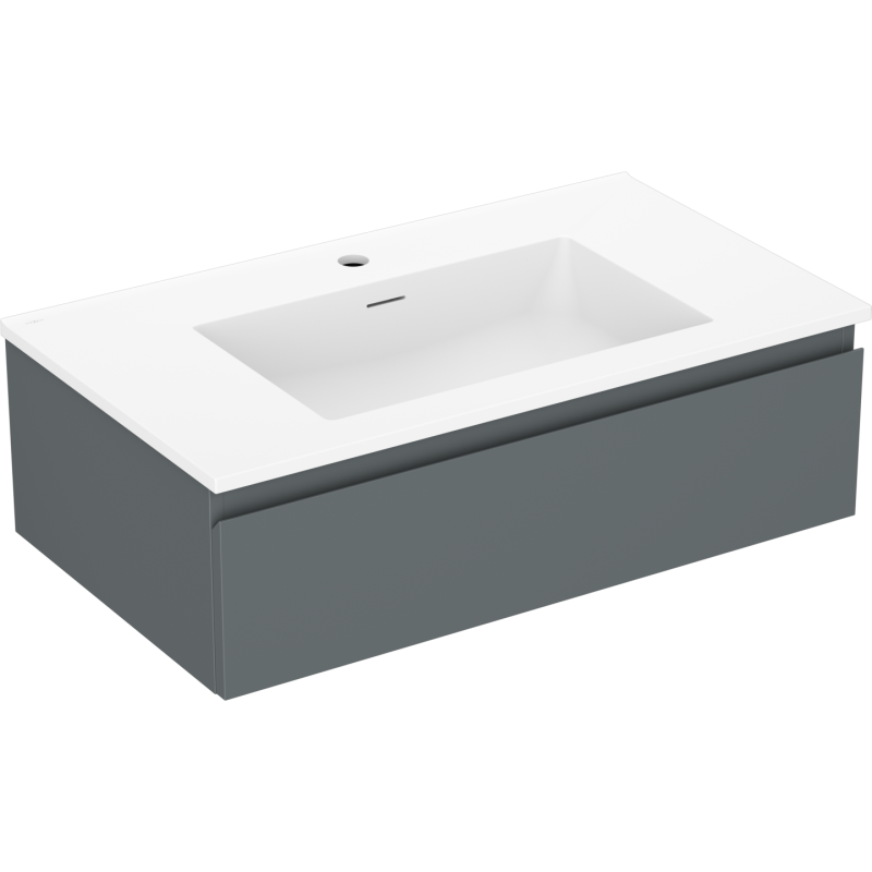 Mexen Orio meuble de salle de bain 80 cm avec lavabo Otis, 1 tiroir, graphite mat/blanc mat - 91A10-08023-1-BF66-W18M01