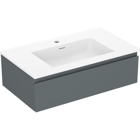 Mexen Orio armoire de salle de bain 80 cm avec lavabo Otis, 1 tiroir, graphite mat/blanc mat - 91A10-08023-1-BF66-W18M01